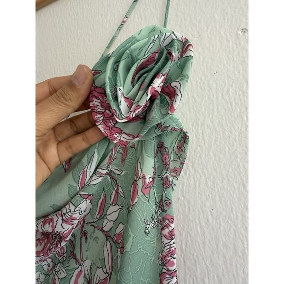 Zara Chiffon Floral Maxi Dress Blogger Fav Wedding Guest Size XL - Picture 7 of 11